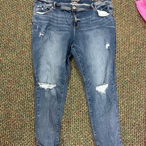 Torrid Blue Distressed Skinny Jeans